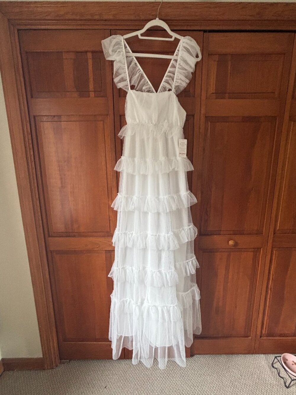 Show Me Your Mumu white tiered dress Med